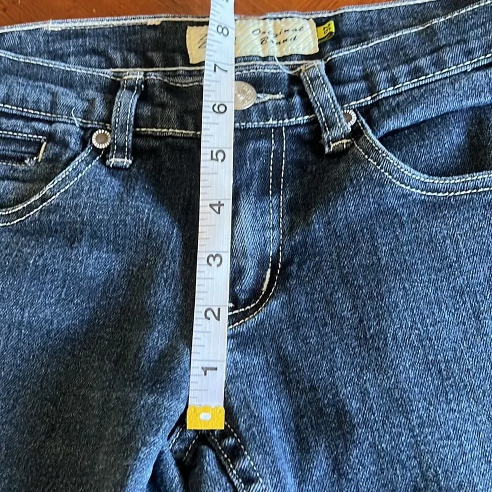 Zippy Ziggy Blue Denim Jeans Shorts Juniors Size 26 Cut offs Long Roll Up